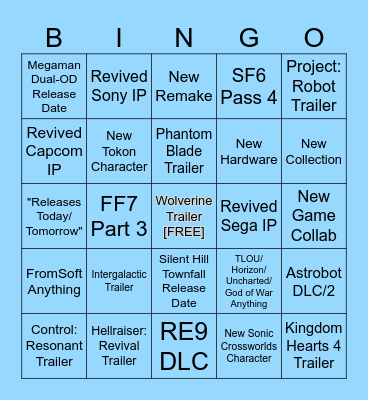 State of Play - June 2026 Bingo Card