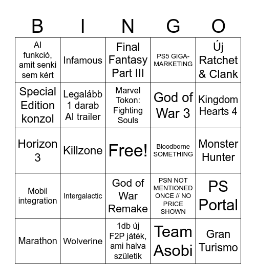 State of Play 2026 - SGF Bingo Card