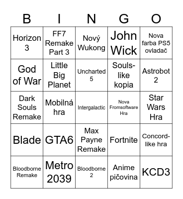 State of Play Bingo Card