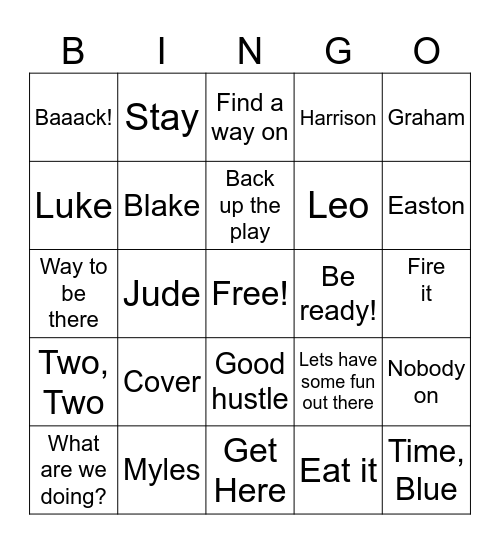 Coachisms: Father's Day Edition Bingo Card