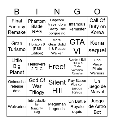 STATE OF PLAY WACHINERO Bingo Card
