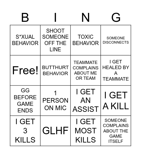 STREET BRAWL BINGO Card