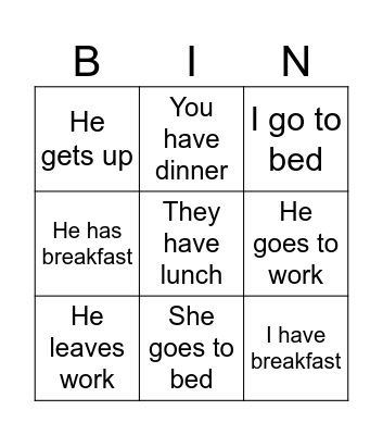 Uncle Bill Bingo Card