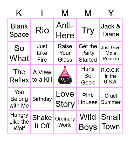 6.3.26 HAPPY BIRTHDAY, KIM Bingo Card