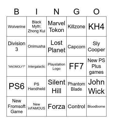 UHN State of Play Bingo Card