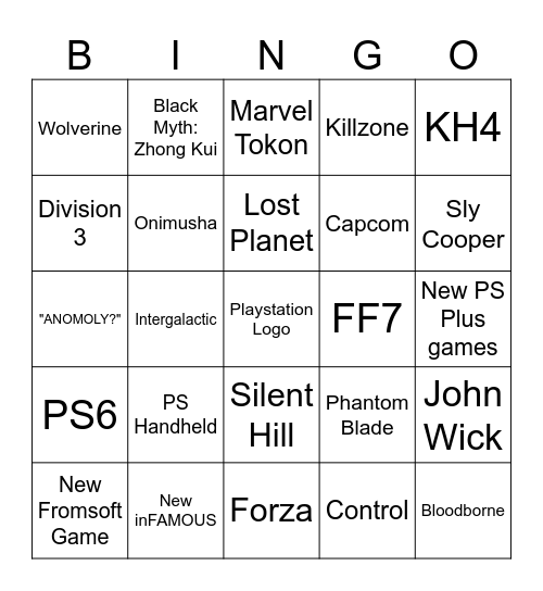 UHN State of Play Bingo Card