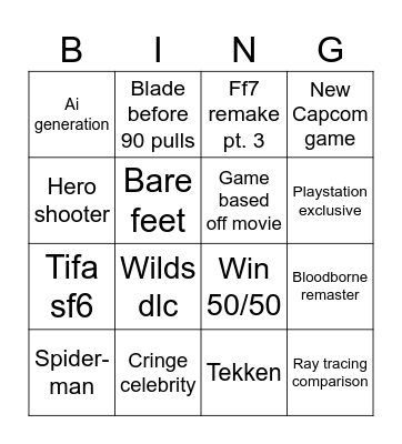 State of play Bingo Card