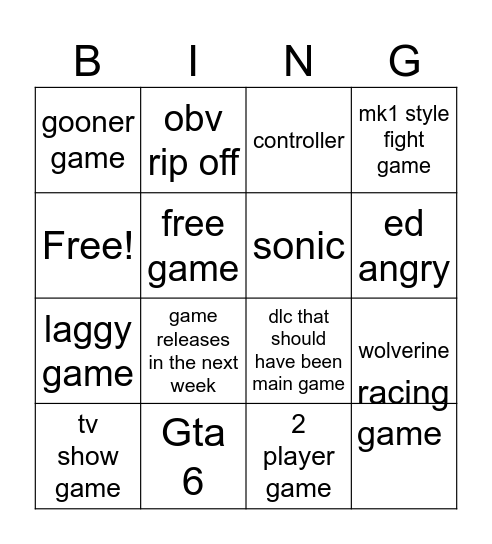 ps bingo Card