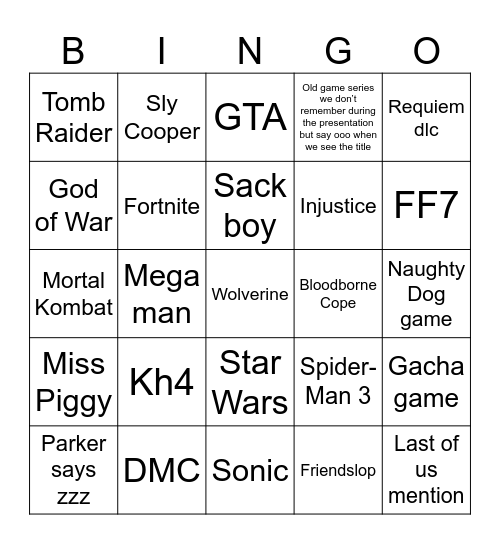 State of Play 26’ Bingo Card