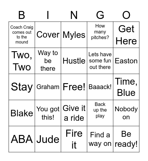 Coachisms: Father's Day Edition Bingo Card
