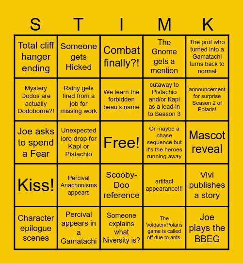 1.7 Polaris University Finale Bingo Card