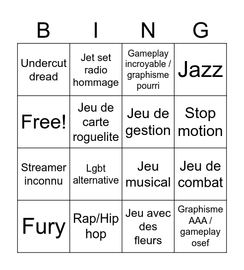 Black voice Bingo Card