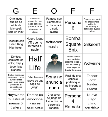 Summer Game Fest 2025 Bingo Card