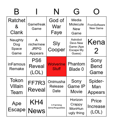 State of Play June 2026 Bingo Card