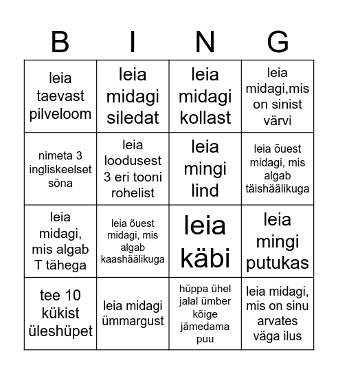 õuebingo Card