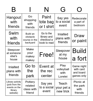 Margaux's Bingo Card
