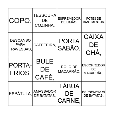 Chá da Jani Bingo Card