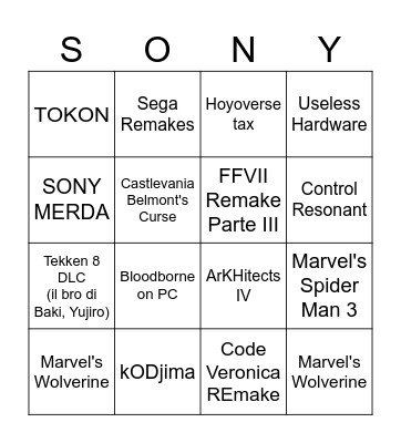 State of Play 02/06/2026 Bingo Card