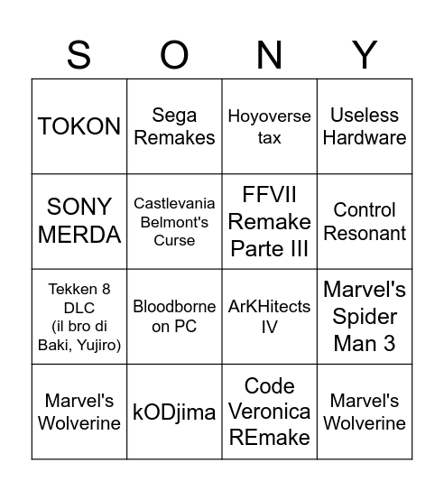 State of Play 02/06/2026 Bingo Card