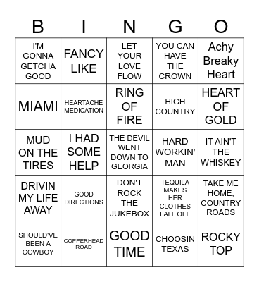 LOVE MY COUNTRY! Bingo Card
