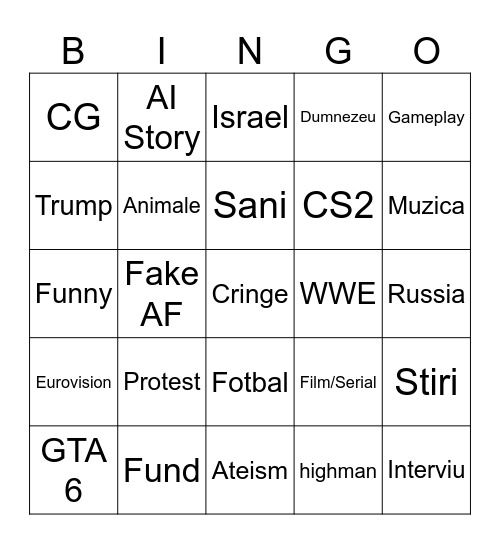 TikTok Bingo Card