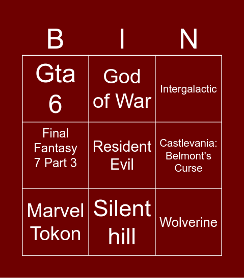 State of play june 2nd 2026 - Ali Bingo Card