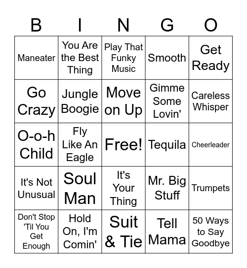 Brass Section Bingo Card