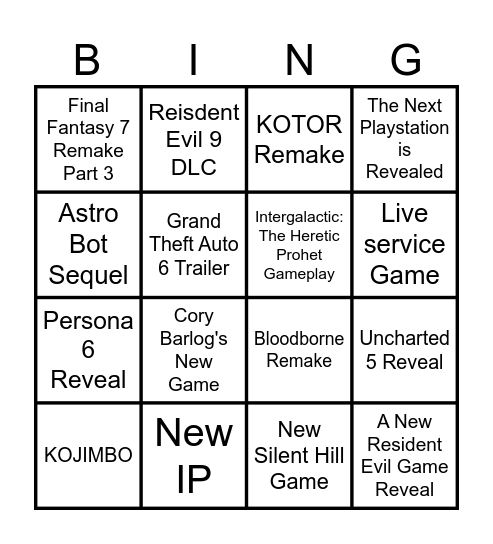 STATE OF PLAY 2026 Bingo Card