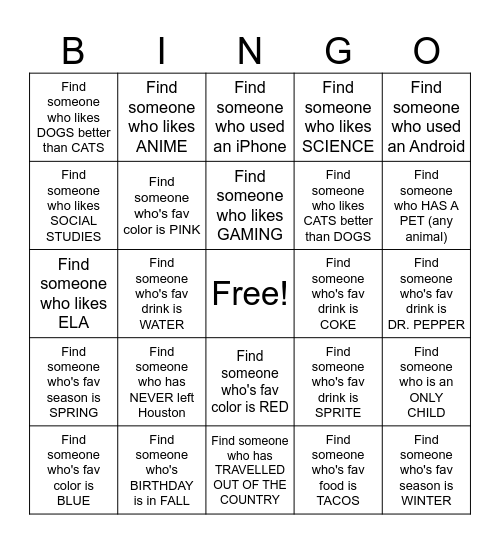 ASPIRE - ART ICE BREAKER Bingo Card