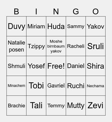 Family Bingo Card