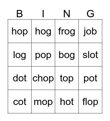 LN 10 Bingo Card