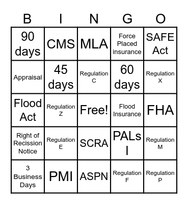 Compliance BINGO Card