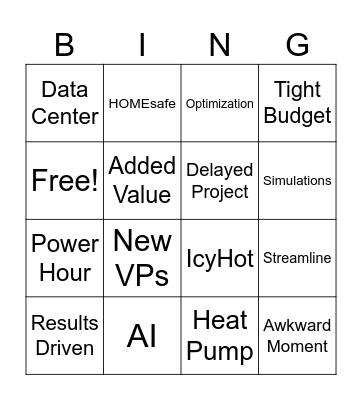 Town Hall Bingo Card