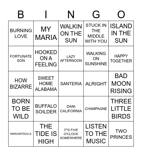 BEACH PLEASE! Bingo Card