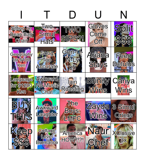 Hot Finale Summer Bingo Card