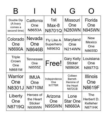 SWA Bingo Card
