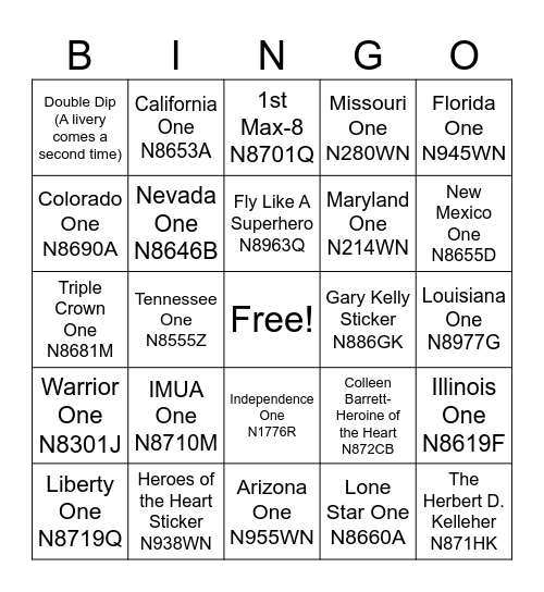 SWA Bingo Card