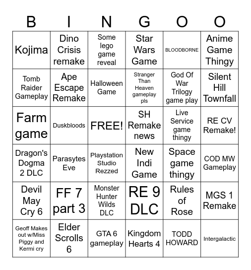BINGO Card for the week Bingo Card