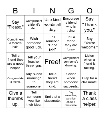 Spread Kindness Like Stargirl! Bingo Card