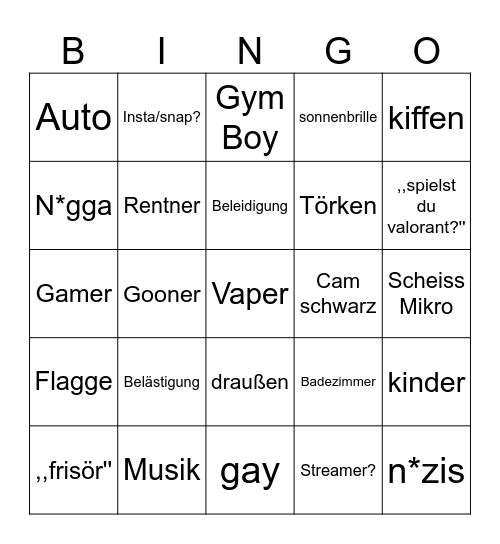 OME TV Bingo Card