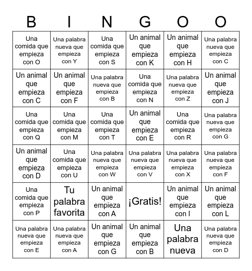 Libros de alfabeto Bingo Card