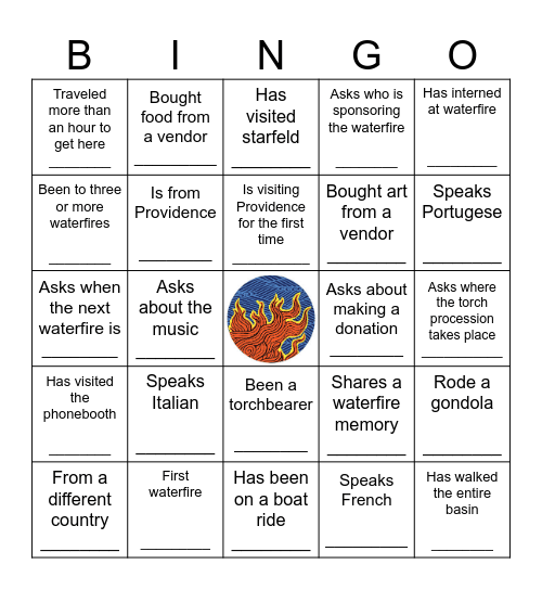 WATERFIRE BINGO Card