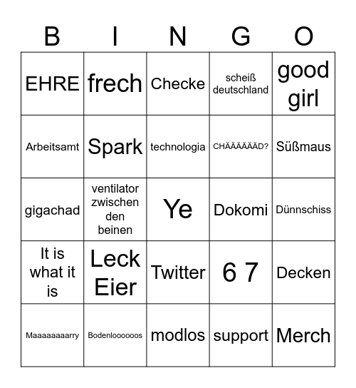 BingNya No.1 Bingo Card