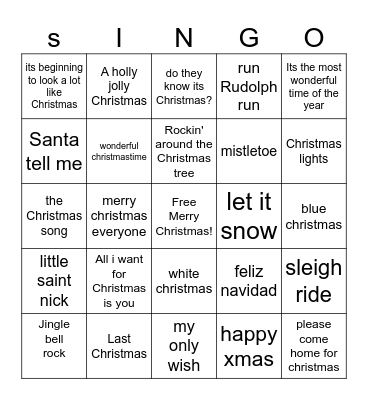 Christmas Bingo Card