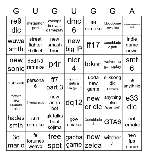 DORO BINGO Card