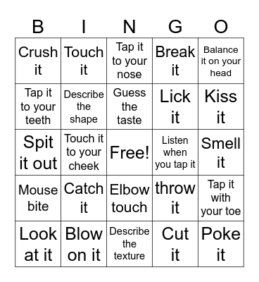 Food Exploration Bingo Card
