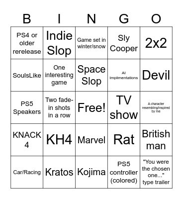 State of Bingo Card