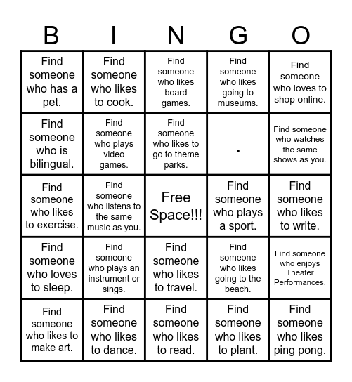 BEACH BLANKET Bingo Card