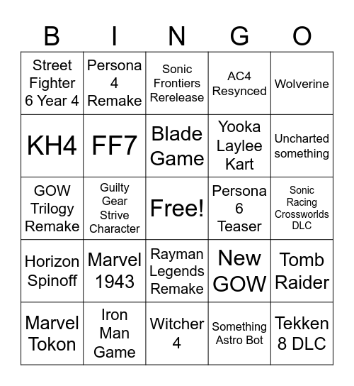 State of Play June 2026 Bingo Card
