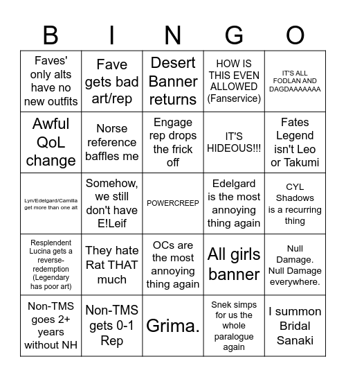 FEH 2027 (Bad Things Happen) Bingo Card
